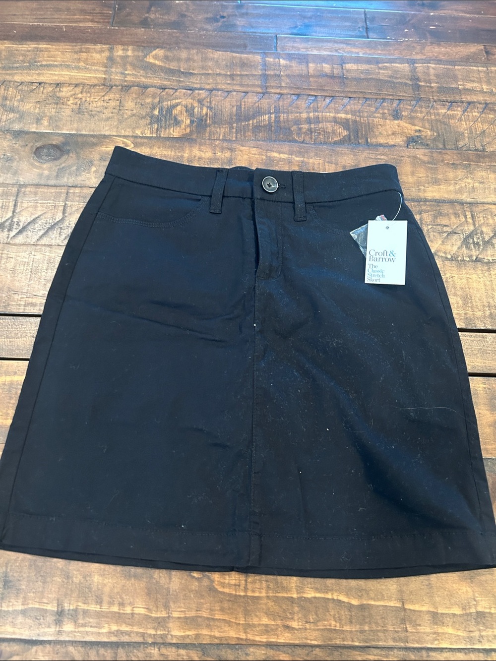 Croft & Barrow Black Mid Rise A-Line Skort